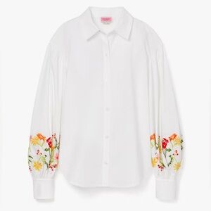 Kate Spade Floral Gathered Sleeve Top - Size 8